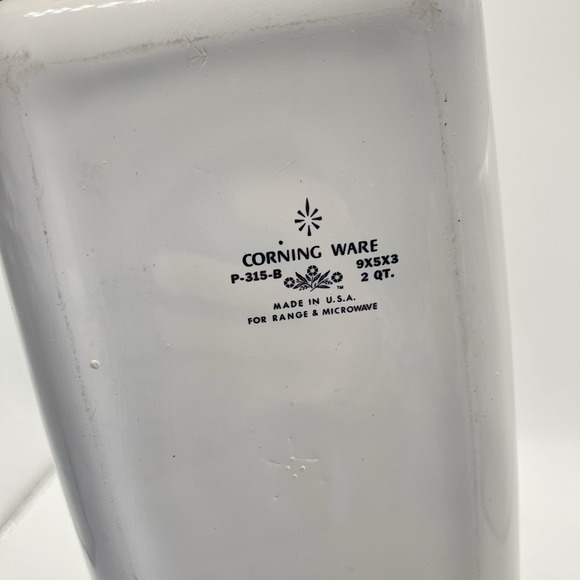 Corning Ware Loaf Pan 9x5x3 Cornflower Blue First Gen P-315-B Vintage 1960s USA - Picture 5 of 5